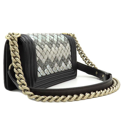 Chanel Shoulder Bag Mosaic Boy Chanel Leather Bordeaux Vintage Hardware Tile