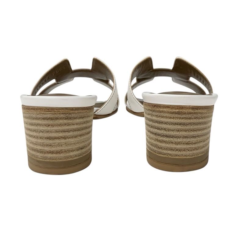 Hermes Oasis Sandals Shoes Leather White Mules