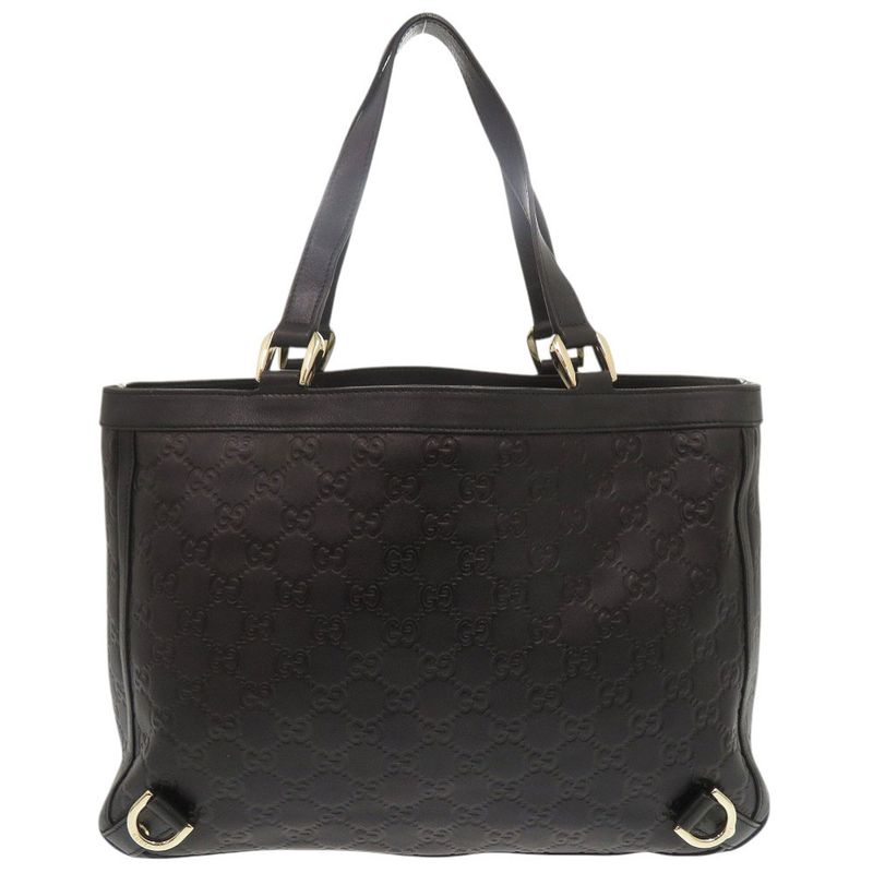 Guccissima Abby 170004 Leather Black Handbag Tote Bag Black 1077 Gucci