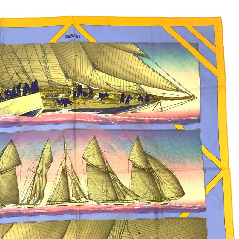 Hermes Carre 90 Rafales Spree Ship Multicolor Large Scarf 100% Silk