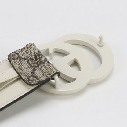 Gucci Wide Double G 400593 Belt GG Supreme Women's