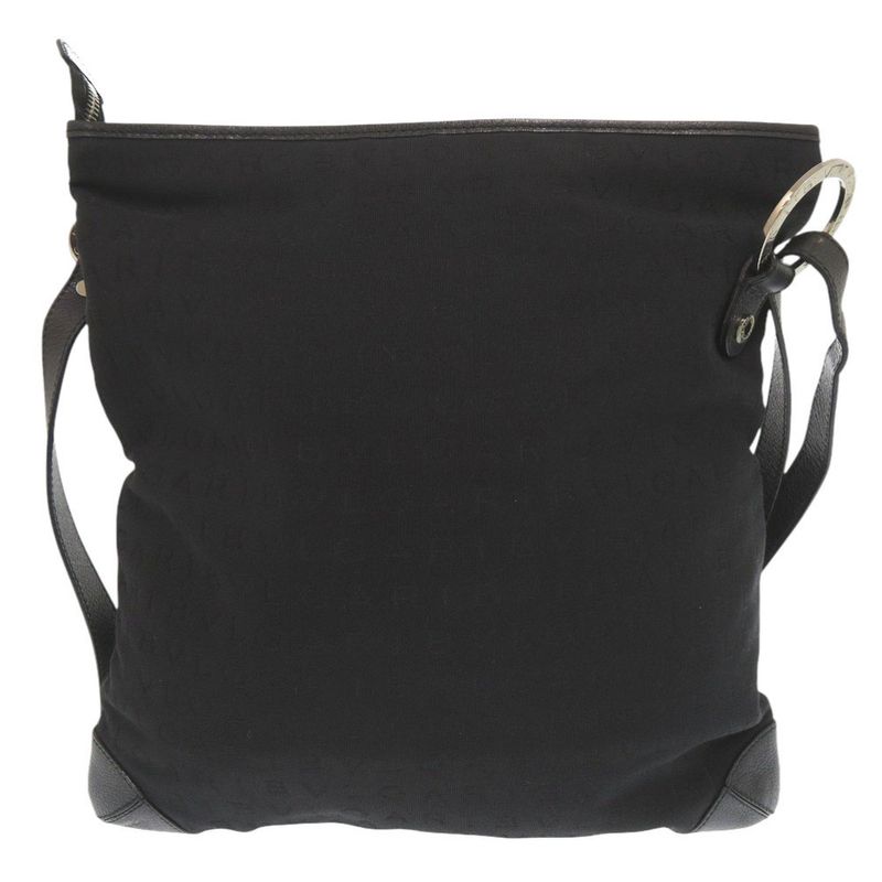 Bulgari Logomania Canvas Leather Black Shoulder Bag Black 0405 Bvlgari Men's