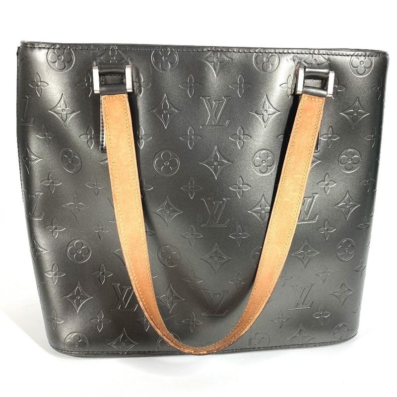 Louis Vuitton Shoulder Bag Stockton M55112 Monogram Matte Leather Black