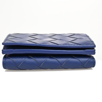 Bottega Veneta Trifold Wallet Intrecciato Blue Leather 35ka812