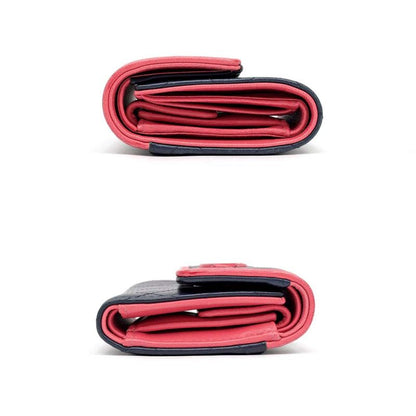 Chanel Trifold Wallet Matelasse Bicolor - Navy - Pink Lambskin Wallet