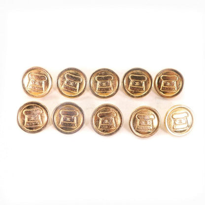 CHANEL Vintage Coco Mark Matelasse Gold Button Set Of 10 Small Items Gold