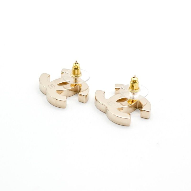 Chanel Earrings Earring Gold Black Pink Coco Mark Bicolor