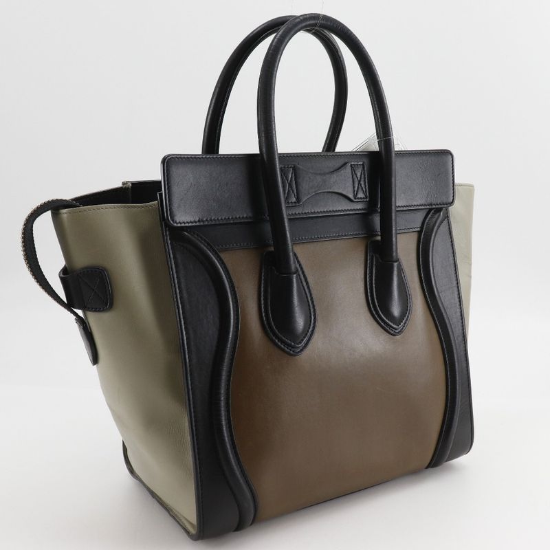 Celine Luggage Micro Shopper Calf Brown Women's Handbag