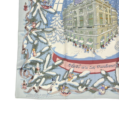 Hermes Carre 90 Noel Au 24 Faubourg Christmas At 24 Faubourg Silk Scarf