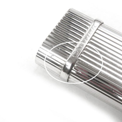 Cartier Godron Stripe Pattern Oval Shape Gas Lighter Smoking Tool