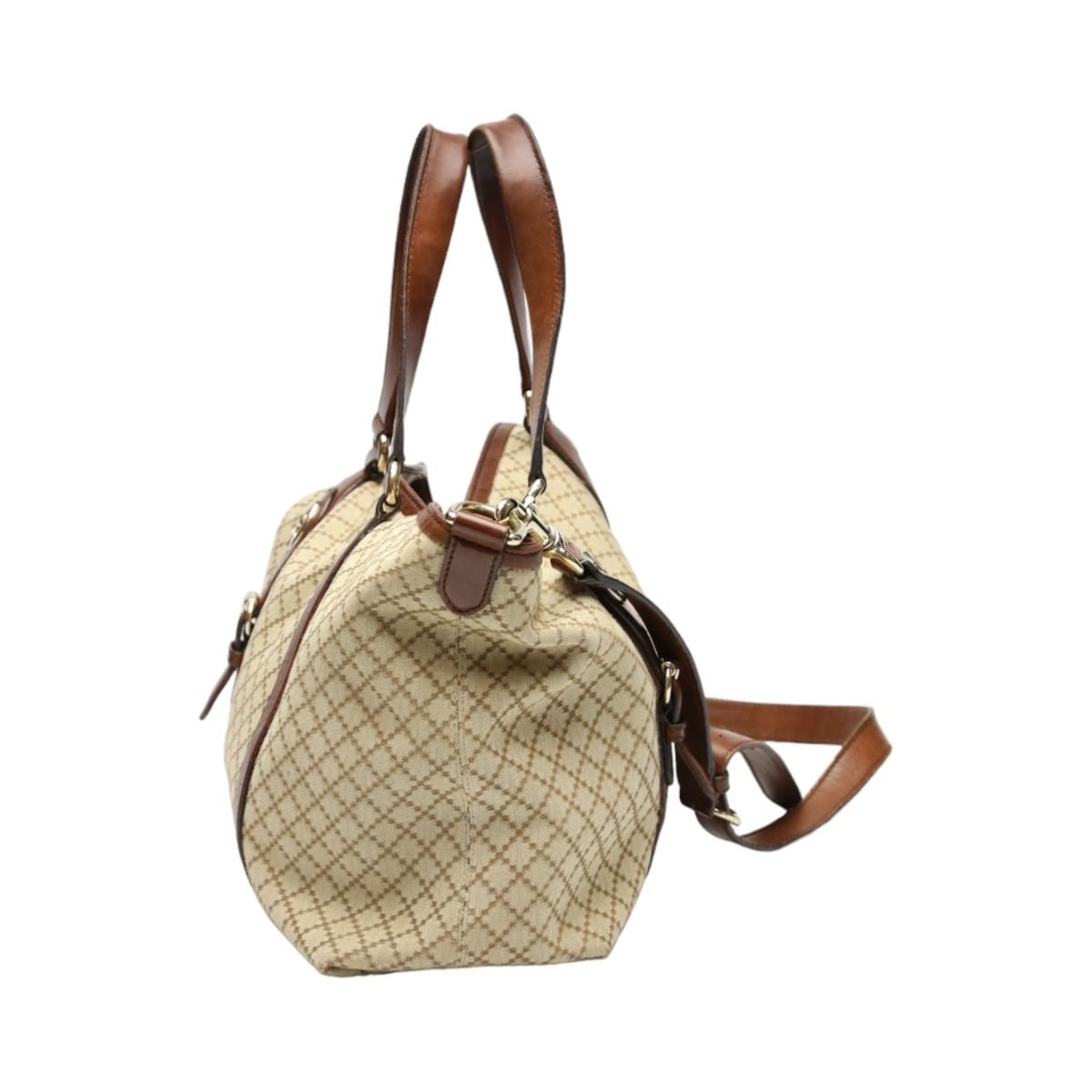 Gucci 2-Way Shoulder Bag Diamante Tote Antique Brown