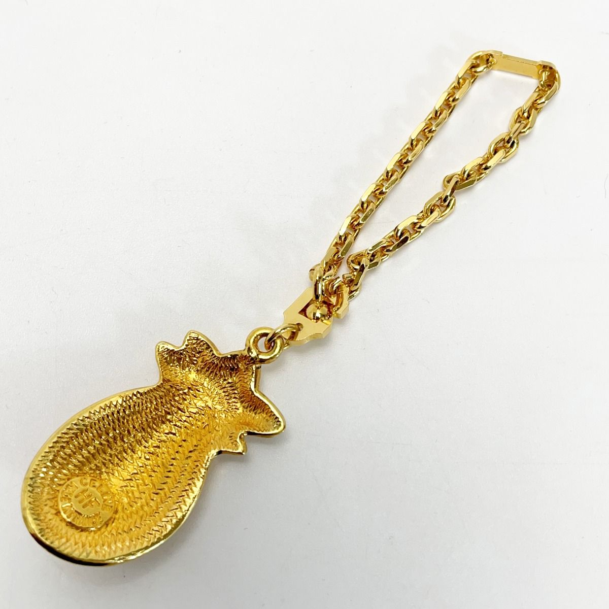 Celine Plated Pineapple Gold Accessory Chain Charm Bag Box Included
