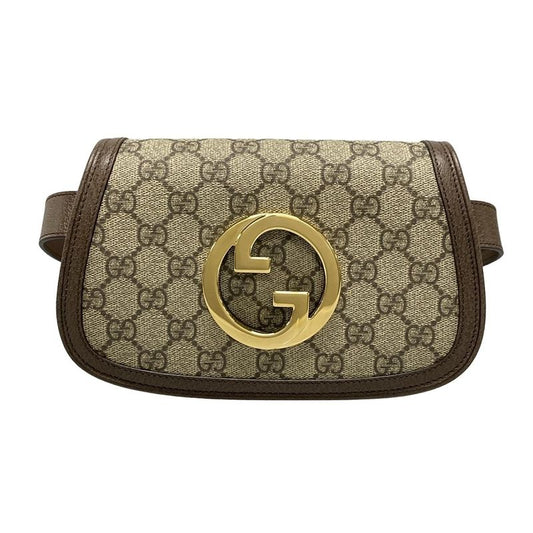 Gucci GG Supreme 703807 Beige And Dark Brown Leather