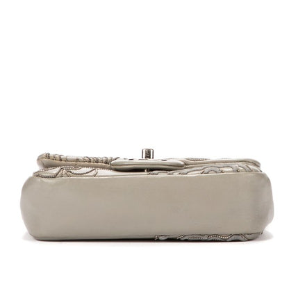 Chanel "timeless Flower Embroidery" Light Green Lambskin Leather A