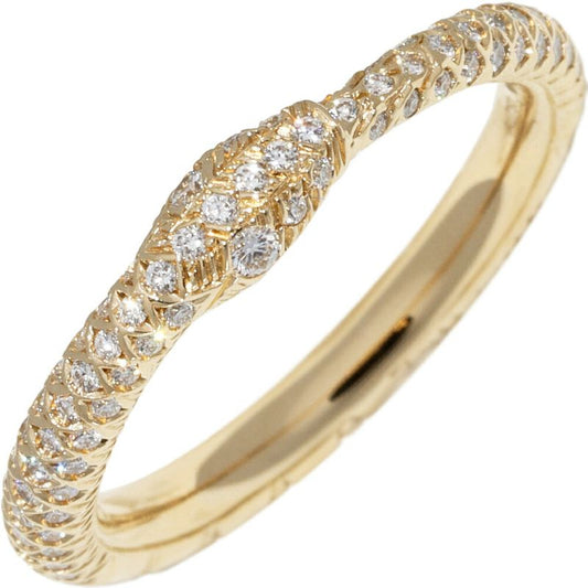 Gucci 18K Yellow Gold Pave Diamond Ouroboros Ring Width 25mm (010in) 372293