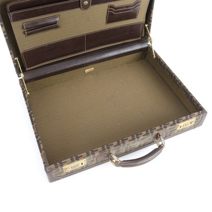 Vintage Fendi Zucca Leather Attache Case Hard Case Business Briefcase Business