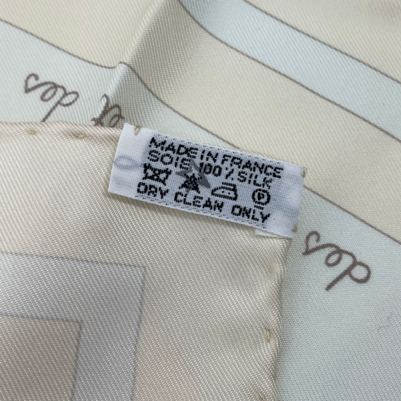 Hermes Carre 90 Raconte Moi Le Cheval Talking About Horses Beige Scarf 100% Silk