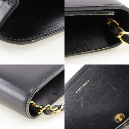 Chanel Chain Shoulder Coco Mark Vintage Calf Black Women's Shoulder Bag