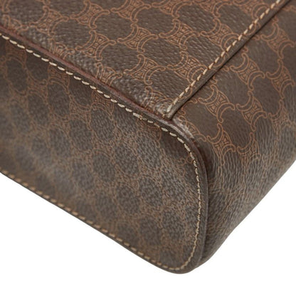 Celine Macadam Vanity Bag Cosmetic Pouch Brown PVC Leather Women Celine