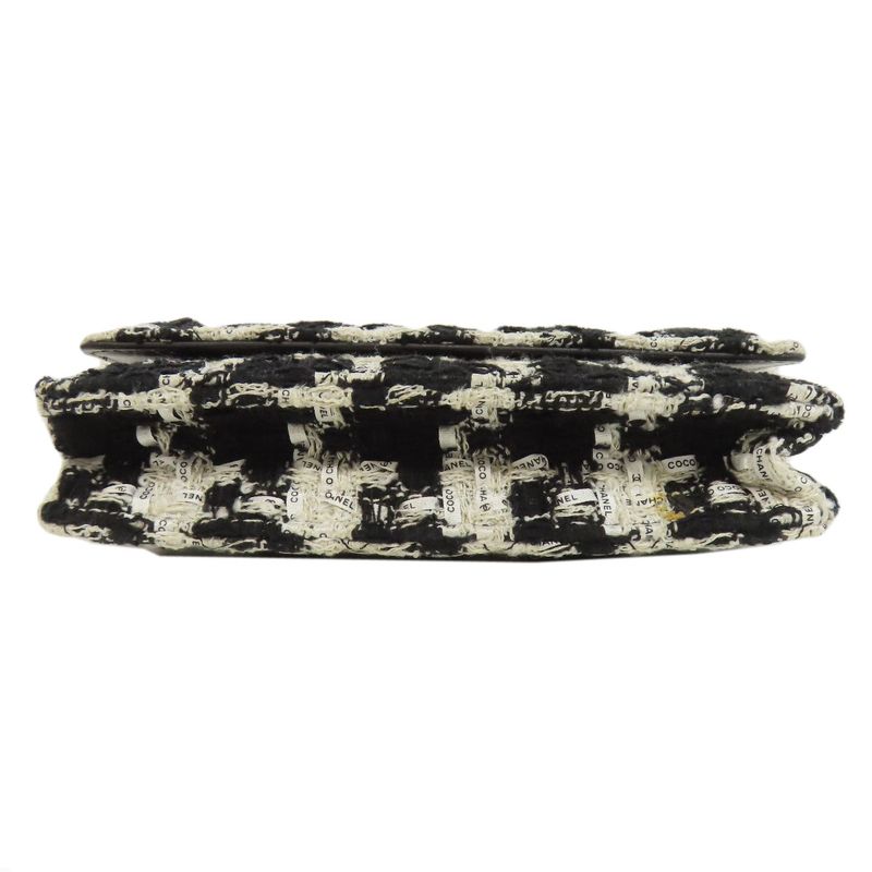 Chanel Chain Wallet Coco Mark Gold Hardware Long Wallet With Coin Purse Tweed