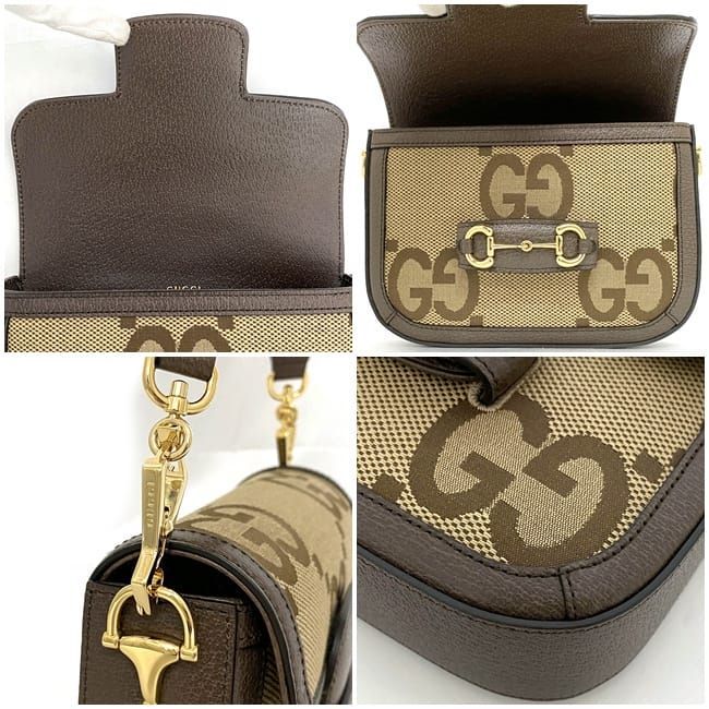 Gucci Shoulder Bag F22018 Brown Beige Horsebit