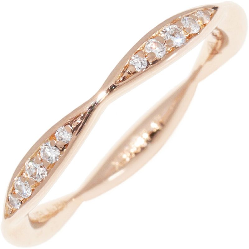 Chanel Ring 18K Pink Gold 10P Diamonds (approx 008ct) Camellia Collection Half