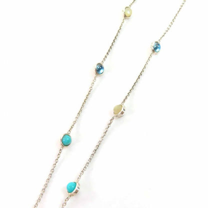 Gucci 527399 Double G Mother-of-pearl Necklace Current Ag925 Colored Stone