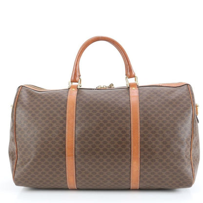 Vintage Celine Macadam Triomphe Leather Boston Bag Business Travel Tote Travel