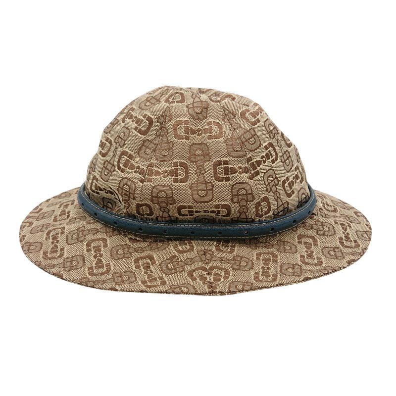 Gucci Bucket Hat Horsebit Brown Beige Green Size M
