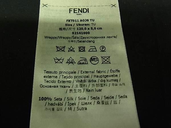 Fendi Lappy 100% Silk Ribbon Scarf Tulley Women Brown Ff7061