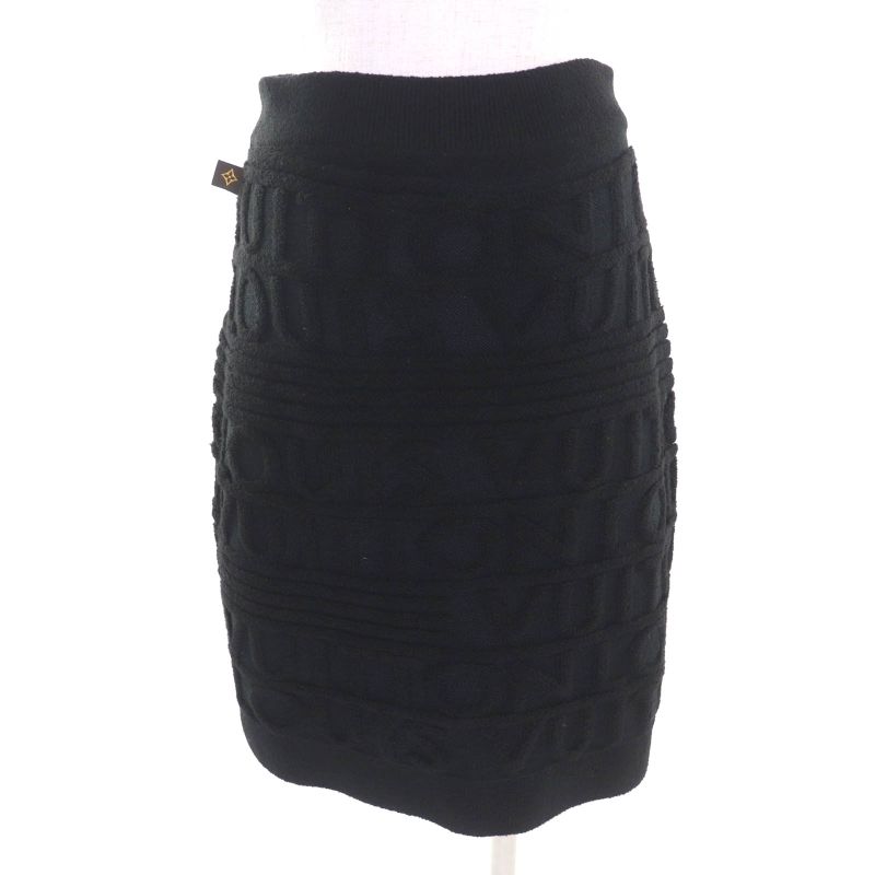 Louis Vuitton 2021 Logo Design Monogram Flower Knit Knee Length Tight Skirt