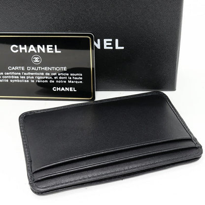 Chanel Card Case Pass Case Cambon Line Calf Black And Silver A26725 Y07197 C0790