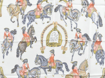 Authentic Hermes Scarf Carré 90 Reprise Riding Landscape Scarf Shawl Bandana