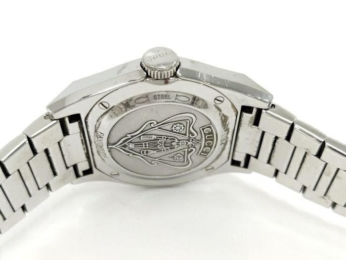 Gucci Watch Boys Size Pantheon Quartz SS Champagne Gold Dial 1154