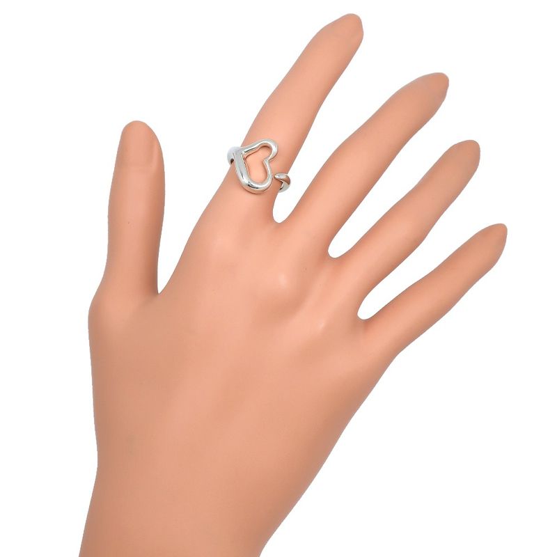 Tiffany & Co Open Heart Elsa Peretti Silver 925 9.5 Ladies 4.3g Ring