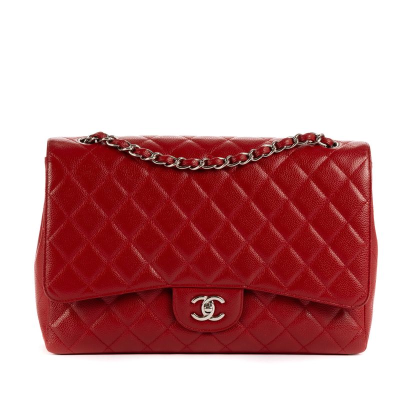 Chanel Classic Flap Red Caviar Leather A