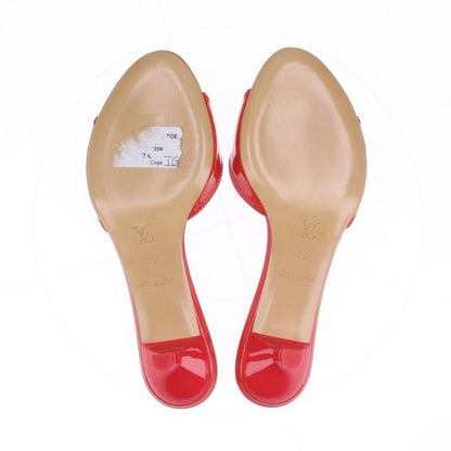 Louis Vuitton 08 Butterfly V Mark Patent Leather Mules Women's 35 Bl0048 Red