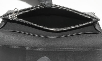 Louis Vuitton Zipper Long Wallet With Coin Purse Taurillon Leather Noir Black
