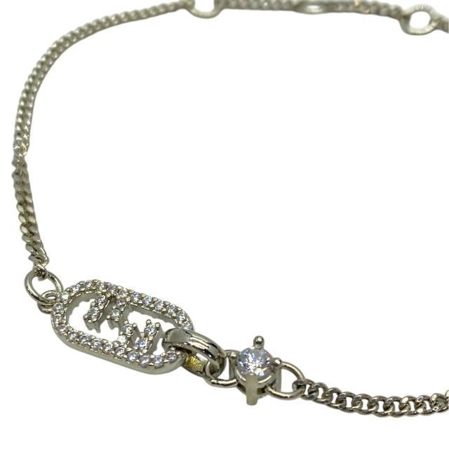 Fendi 8ah428 Bracelet O'lock Bangle Accessories Crystal Metal Silver