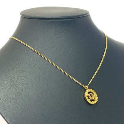 Christian Dior GP Rhinestone Oval Dior Logo Necklace Gold 459565 Necklace