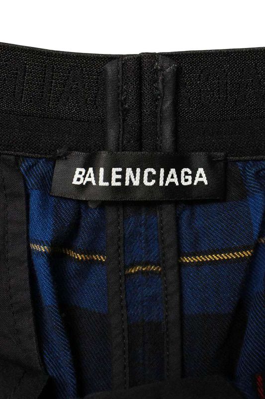 Balenciaga 608972 Tim19 Check Flannel Long Pants Men's 46