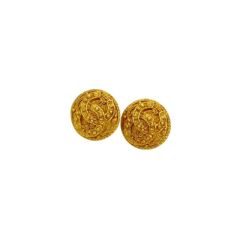 Chanel Coco Mark Motif Earrings Ear Cuff Accessories Small 94A