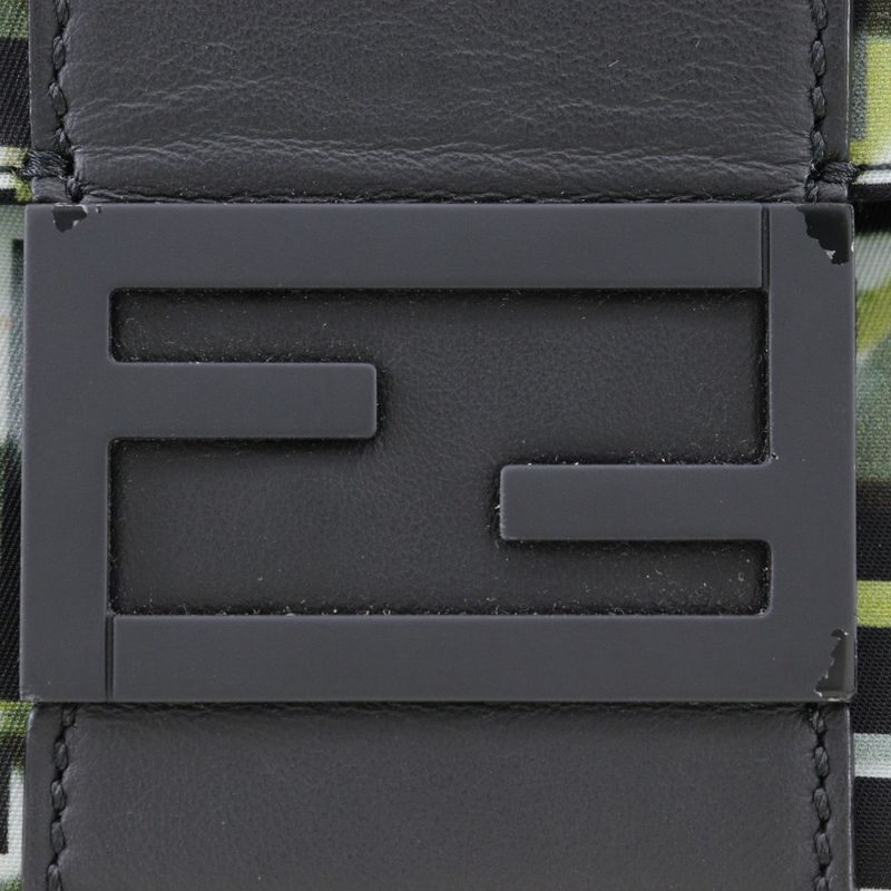 Fendi Mamma Bucket 3WAY Body Clutch Zucca Camouflage Pattern 7va472 Nylon Black