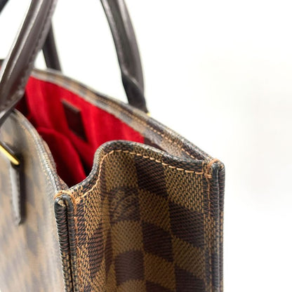 Louis Vuitton Sac Pla Damier Ebene Damier Ebene Leather × PVC Brown Tote Bag