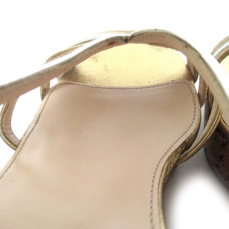 Prada Wedge Sole High Heel Suring Back Sandals Size 34.5 Approx 21.5cm (8.46in)
