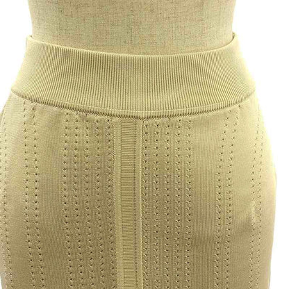 Hermes Brid De Gala Silk Perforated Knit Skirt - 36 - Beige - Women's