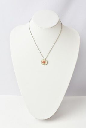 Chanel Necklace Pendant Chanel CC Mark Coco Mark Flower Motif Silver Antique