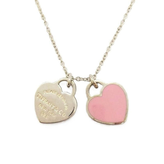 Tiffany & Co Tiffany & Co Return To Double Heart Pink Necklace Sv925 26g