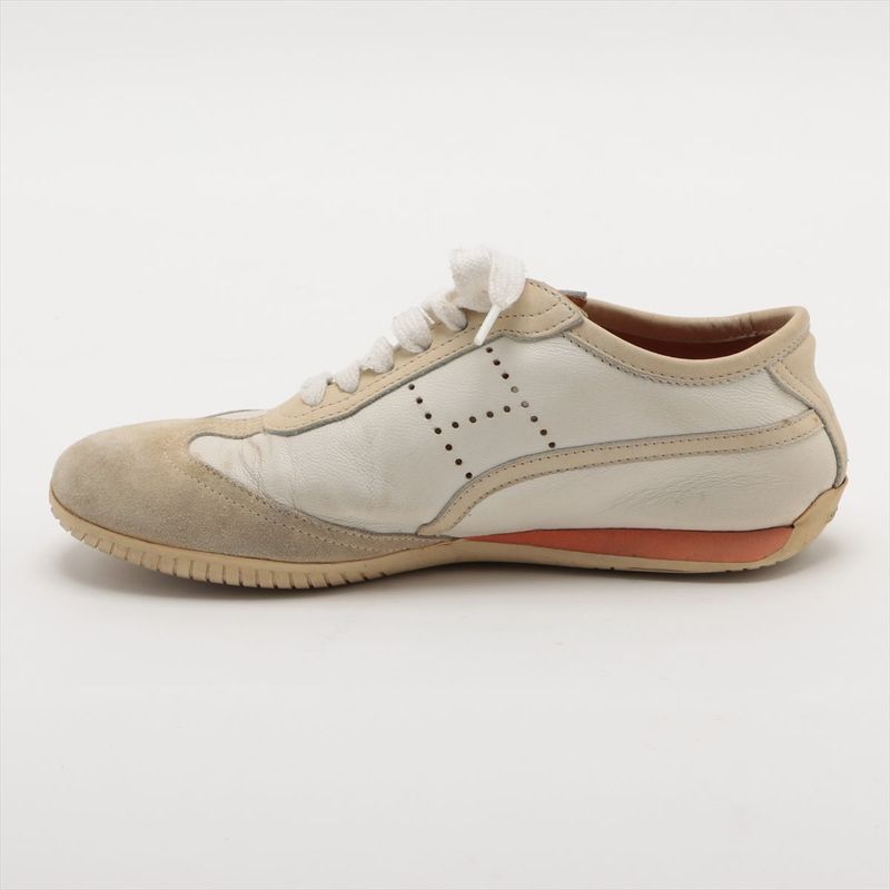 Hermes Leather Sneakers Women's 35 White And Beige Made In Italy