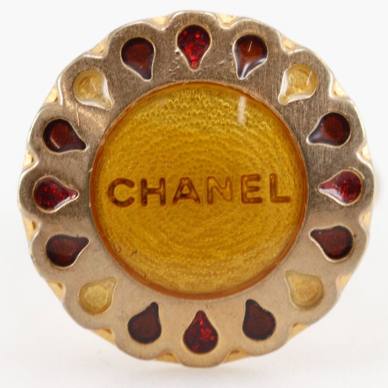 Chanel Flower Motif Free Size Gold Plated No.13 99A Ladies 4.5g Ring